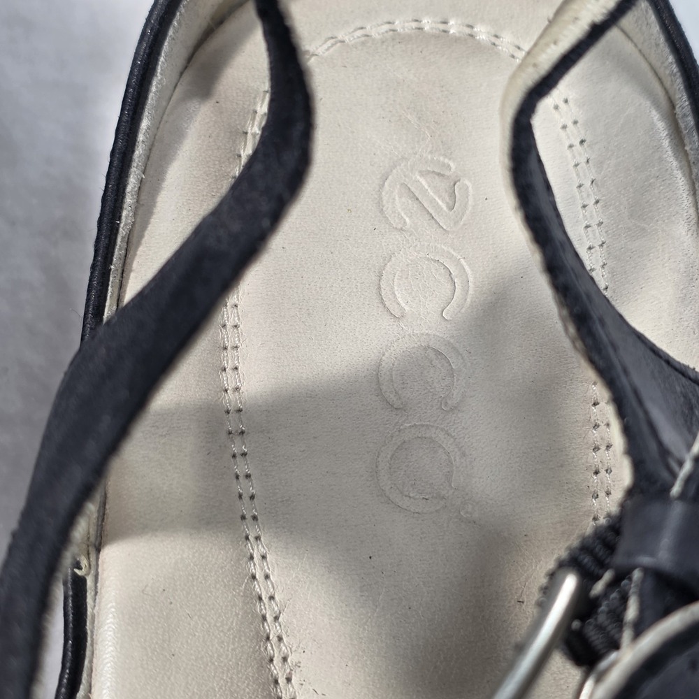 Ecco Flash Women's Leather Walking Strappy Gladiator Sandals Black Sz 37 EUC - Picture 5 of 11